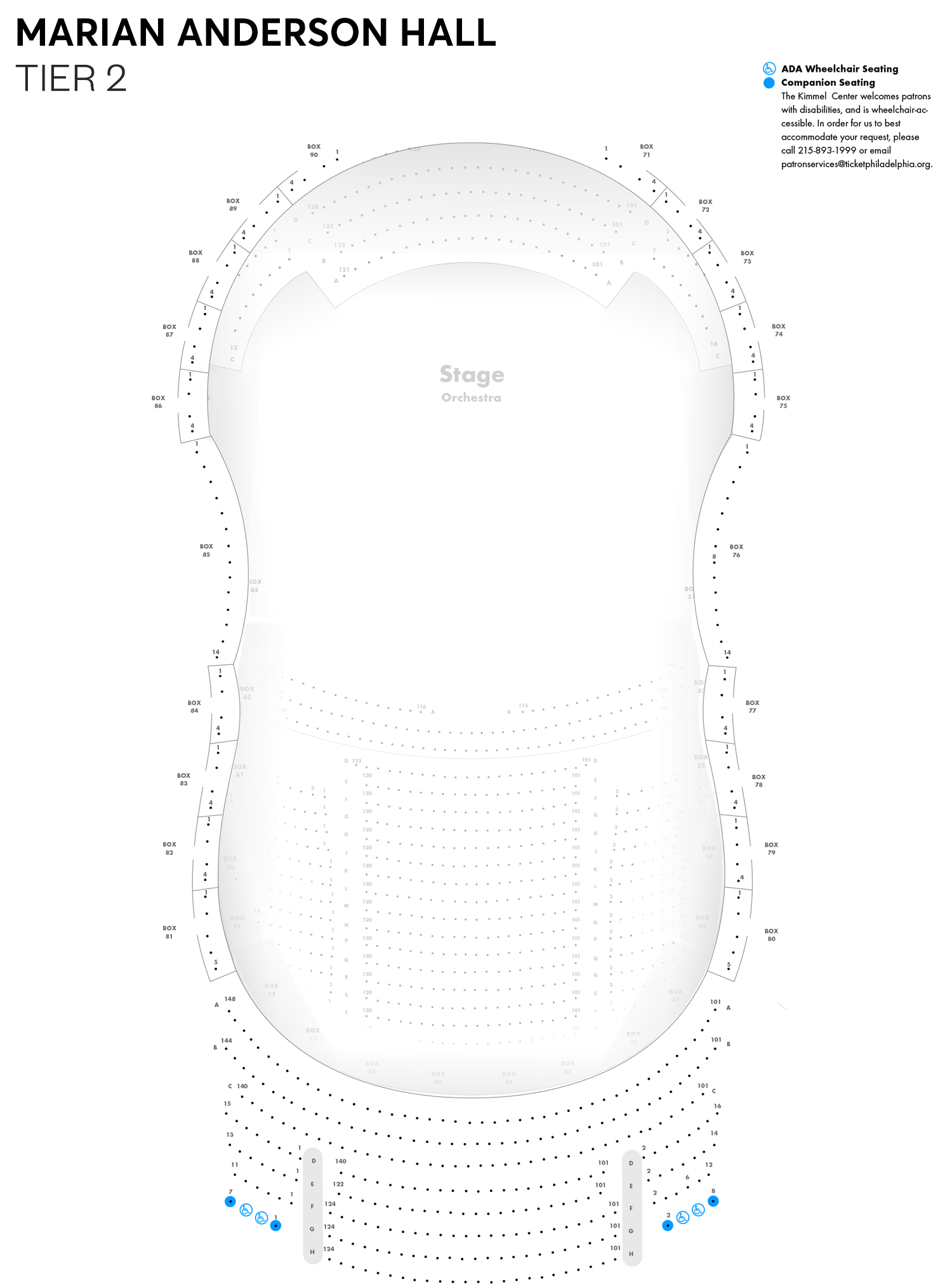 Marian Anderson Hall Seating Chart Tier 2